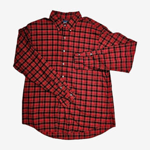 Ralph Lauren Custom Fit Shirt Mens 2XL Red Plaid Long Sleeve Button Down